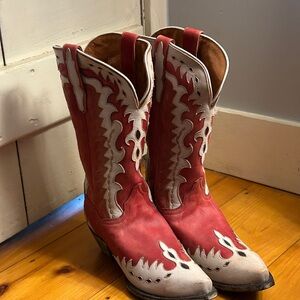 Dan Post Red and White Cowgirl boots